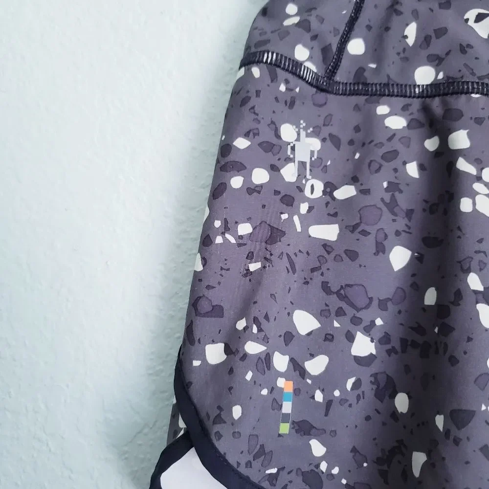 Smartwool Merino Wool Breathable Lined Athletic Shorts in black composite print - Picture 4 of 8